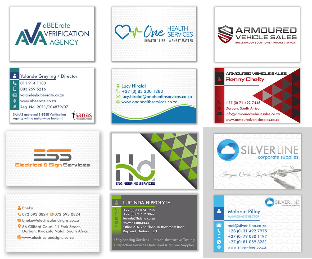 Business Card Design Durban Cape Town Johannesburg South Africa